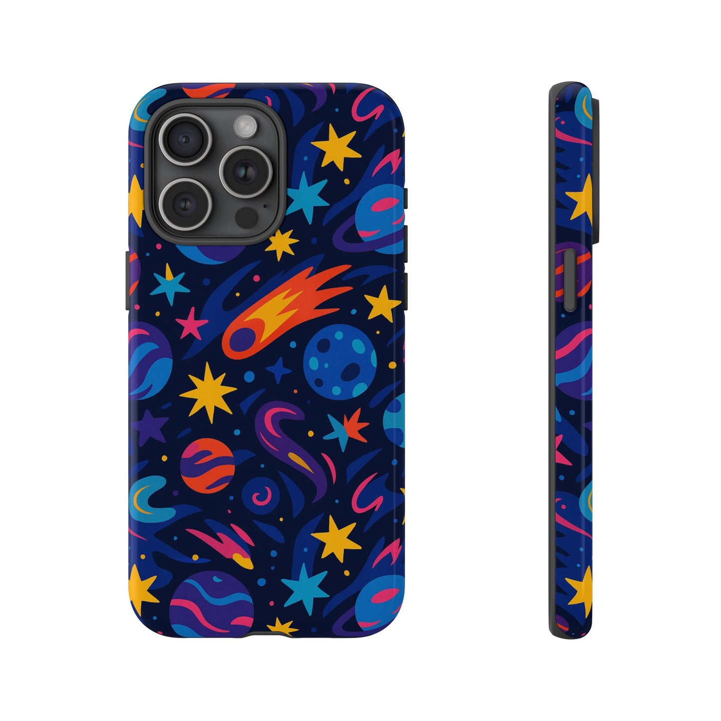 vibrant 3d space design protective phone case for stylish protection and self-expression compatible with iphone 13, 14, 15 & 16 – all models including pro, pro max & plus