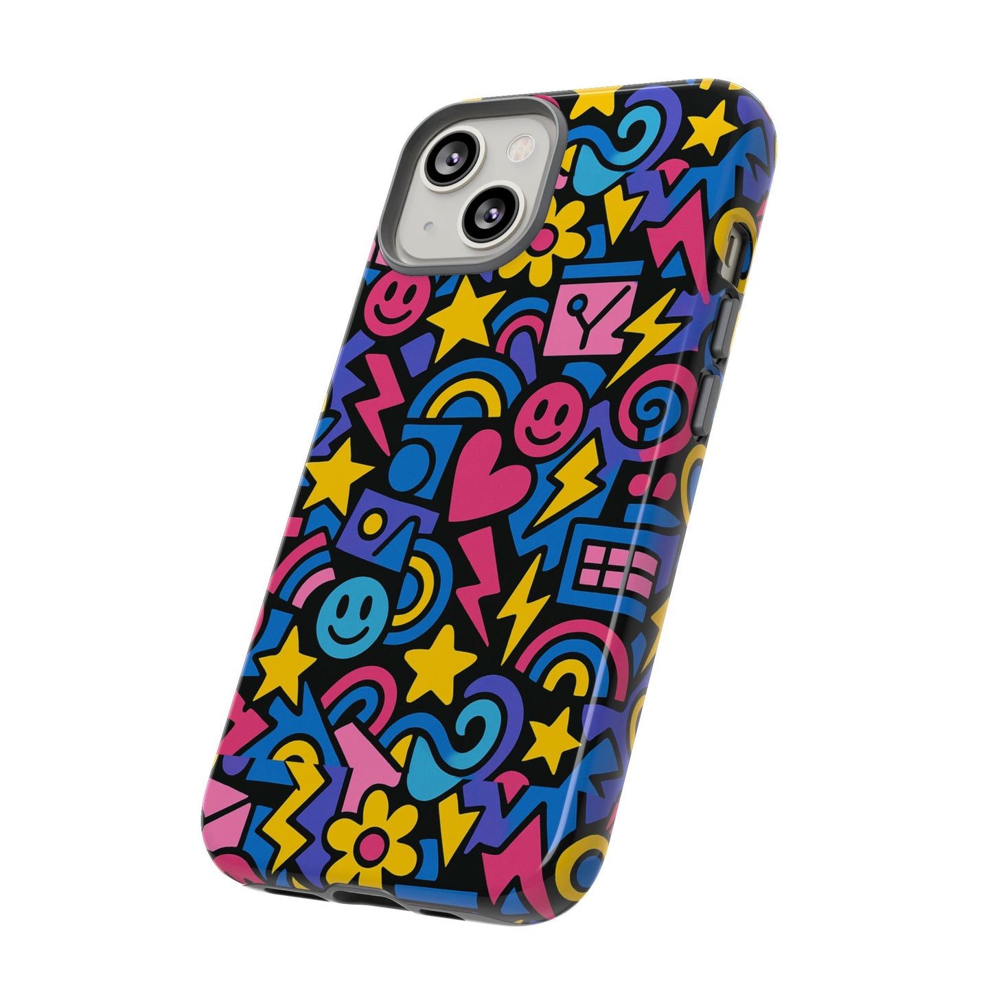 vibrant multicolour cartoon protective phone case – playful 3d design for stylish protection – compatible with iphone 13, 14, 15 & 16 – all models including pro, pro max & plus