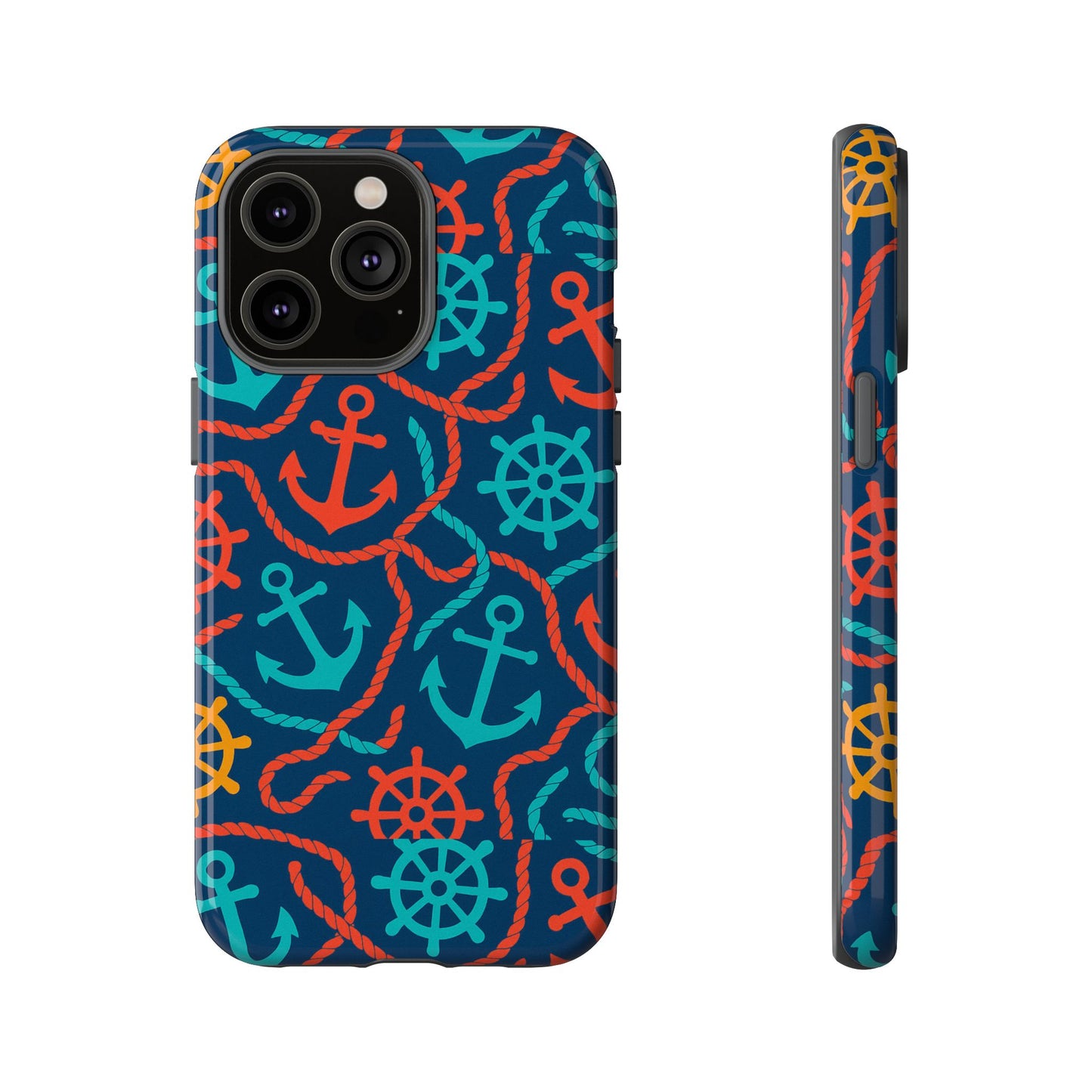 nautical multicolour 3d wrap protective phone case for unique style and robust protection compatible with iphone 13, 14, 15 & 16 – all models including pro, pro max & plus