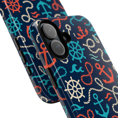 Nautical Themed 3D Wrap Protective Phone Case for Smartphones, Stylish Accessory for Everyday Use, Compatible with iPhone 13, 14, 15 & 16 – all models including Pro, Pro Max & Plus