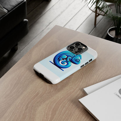 Vibrant 3D Chameleon Phone Case in Blue Retro Design for Stylish Protection – Compatible with iPhone 13, 14, 15 & 16 – all models including Pro, Pro Max & Plus