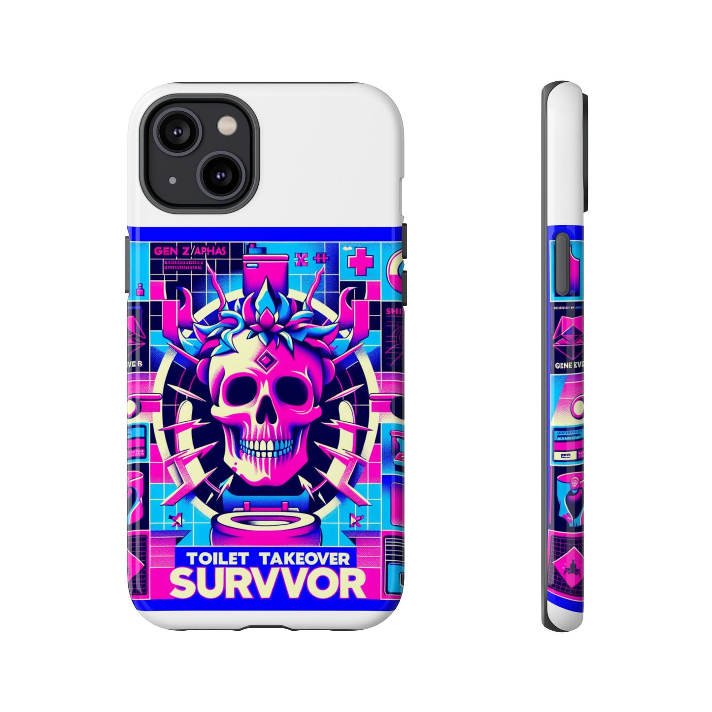 toilet takeover survivor 3d wrap protective phone case for anime and comic fans, shock absorbing tpu silicone, uv protected, stylish design, gift for birthdays and holidays