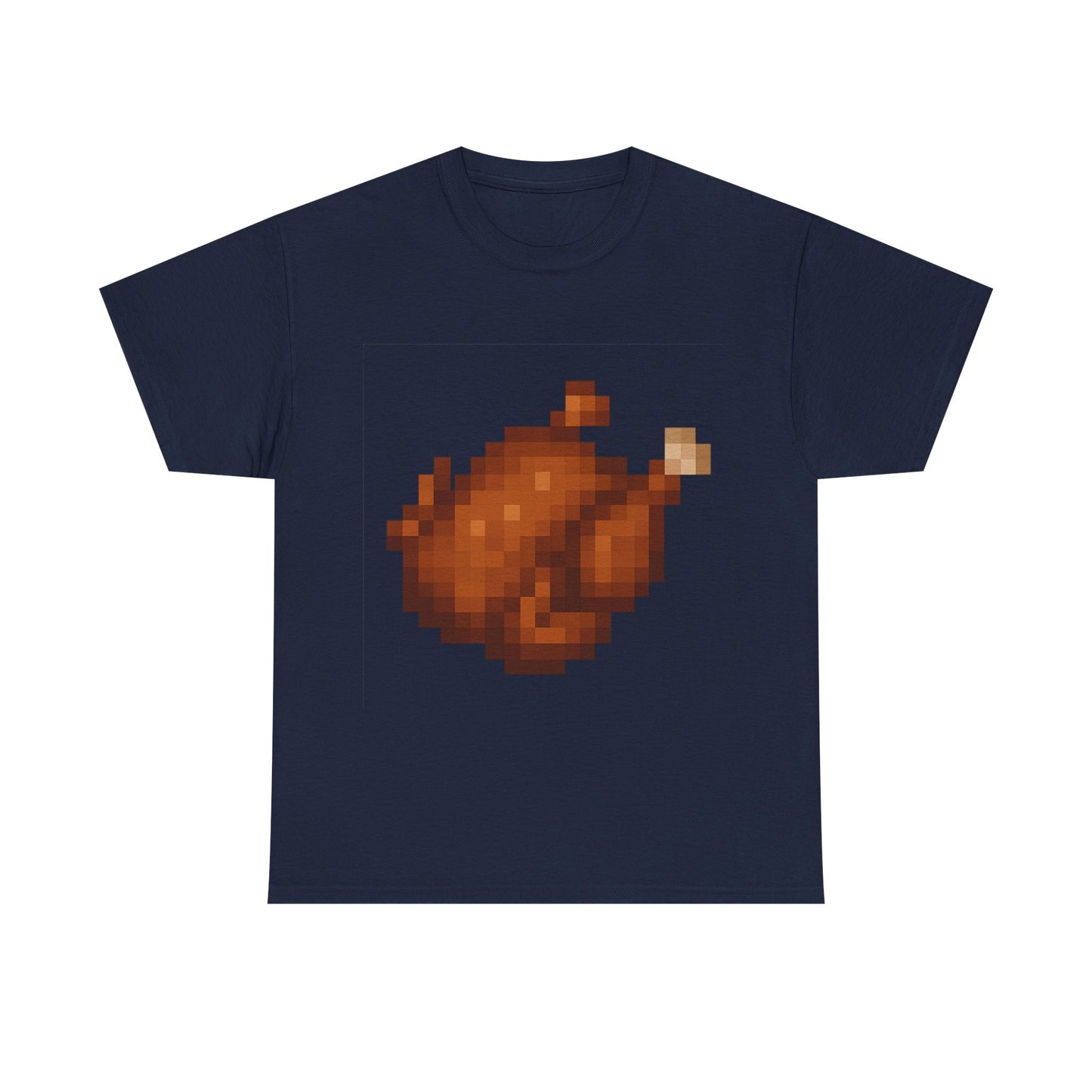 funny pixel turkey unisex heavy cotton tee for gamers - perfect thanksgiving shirt, casual wear, comfortable cotton tee, fun gamer apparel, holiday graphic tee