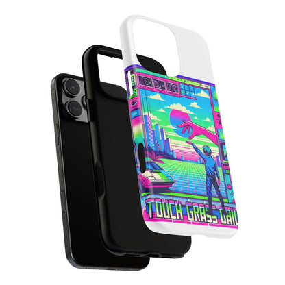 Touch Grass Daily 3D Wrap Protective Phone Case for Smartphones, Durable Shock Absorption, UV Protected, Unique Anime Design, Fun Gift for Tech Enthusiasts