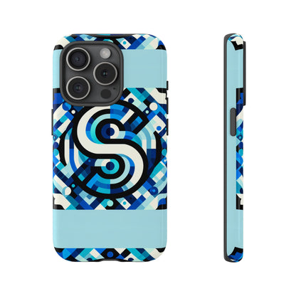 Letter Blue Alphabet S Phone Case with 3D Wrap Design for Stylish Protection and Unique Retro Anime Comic Style