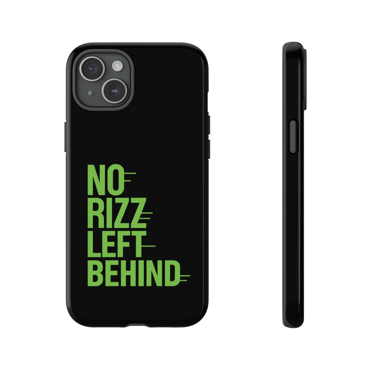 tough phone case - no rizz left behind, durable protection, shock absorbent, stylish design, perfect gift for adults, supports wireless charging, uv protected, lightweight accessory