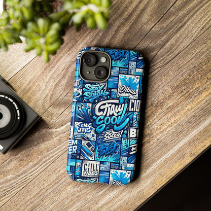 Vibrant 3D Graphic Phone Case in Blue with Playful Design for Stylish Protection Compatible with iPhone 13, 14, 15 & 16 – all models including Pro, Pro Max & Plus