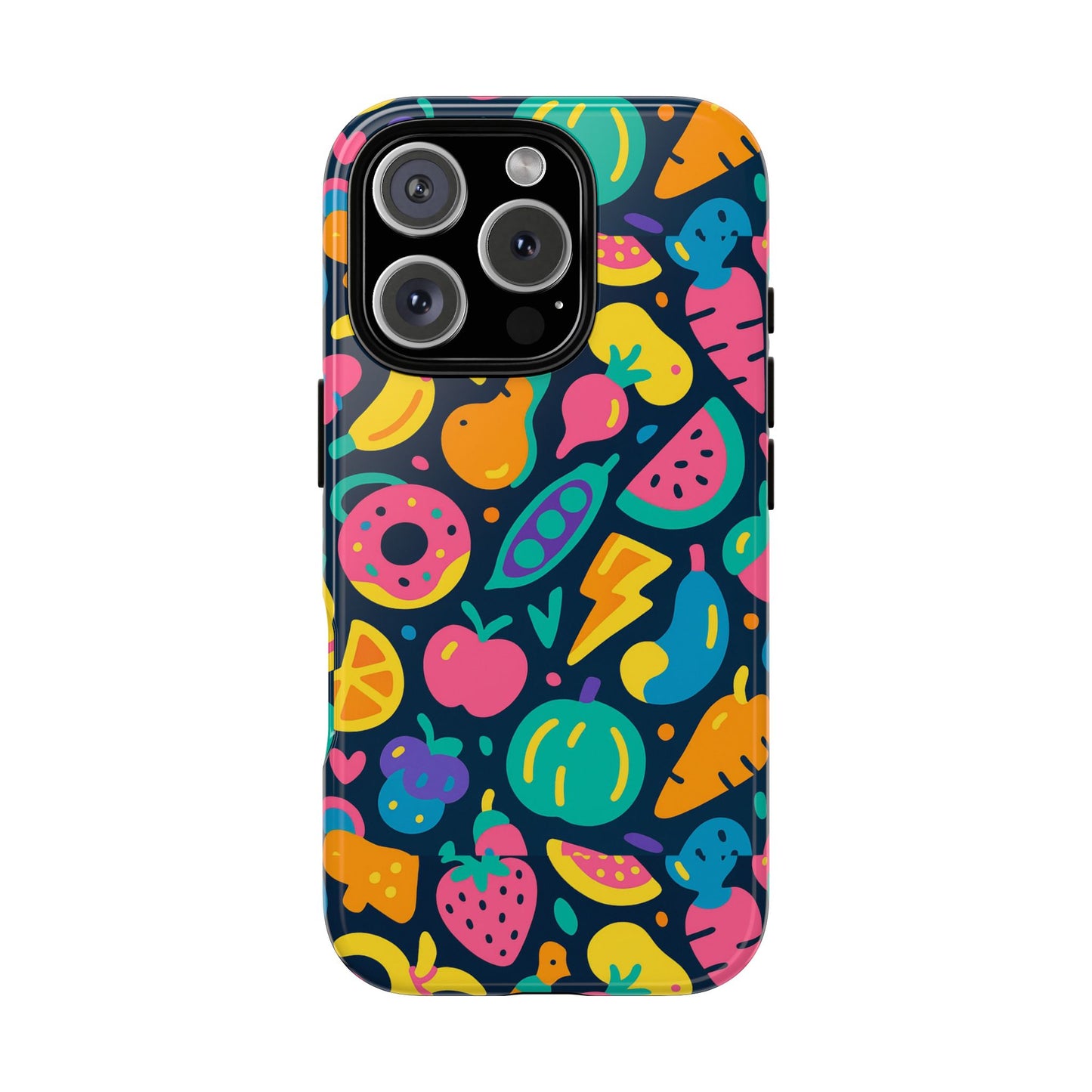 vibrant 3d fruit pattern protective phone case colourful accessory for stylish individuals compatible with iphone 13, 14, 15 & 16 – all models including pro, pro max & plus