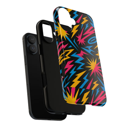 Multicolour Cartoon 3D Wrap Protective Phone Case – Funky Lightning Design for Trendy Individuals – Stylish Protection Compatible with iPhone 13, 14, 15 & 16 – All Models Including Pro, Pro Max & Plus