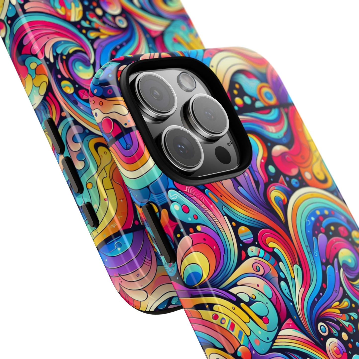 pattern image 2 vibrant 3d phone case for anime and comic fans with abstract art design compatible with iphone 13, 14, 15 & 16 – all models including pro, pro max & plus