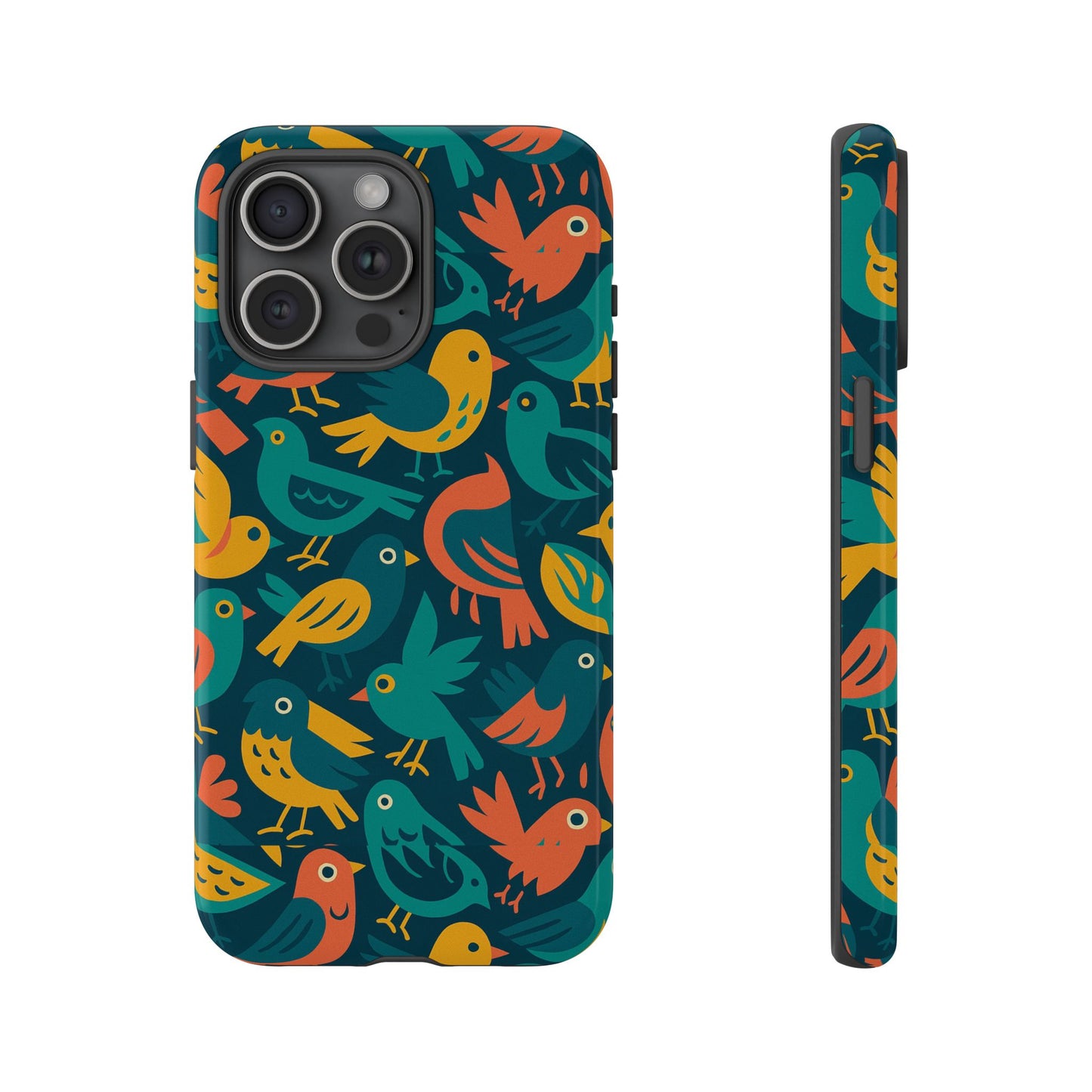 multicolour bird pattern 3d wrap protective phone case – vibrant accessory for self-expression compatible with iphone 13, 14, 15 & 16 – all models including pro, pro max & plus