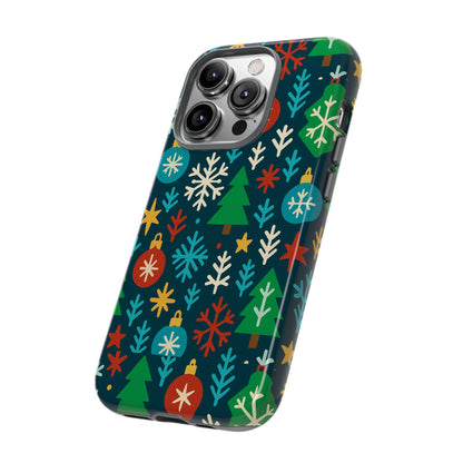 Multicolour 3D Wrap Protective Phone Case with Retro Christmas Design for Stylish Protection – Compatible with iPhone 13, 14, 15 & 16 – All Models Including Pro, Pro Max & Plus