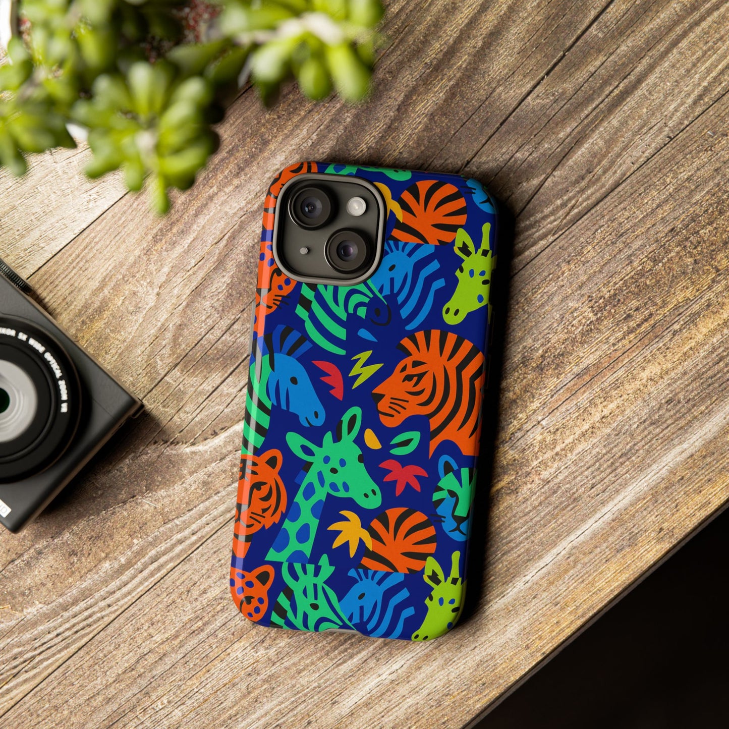 vibrant animal print 3d wrap protective phone case stylish accessory for men and women compatible with iphone 13, 14, 15 & 16 – all models including pro, pro max & plus