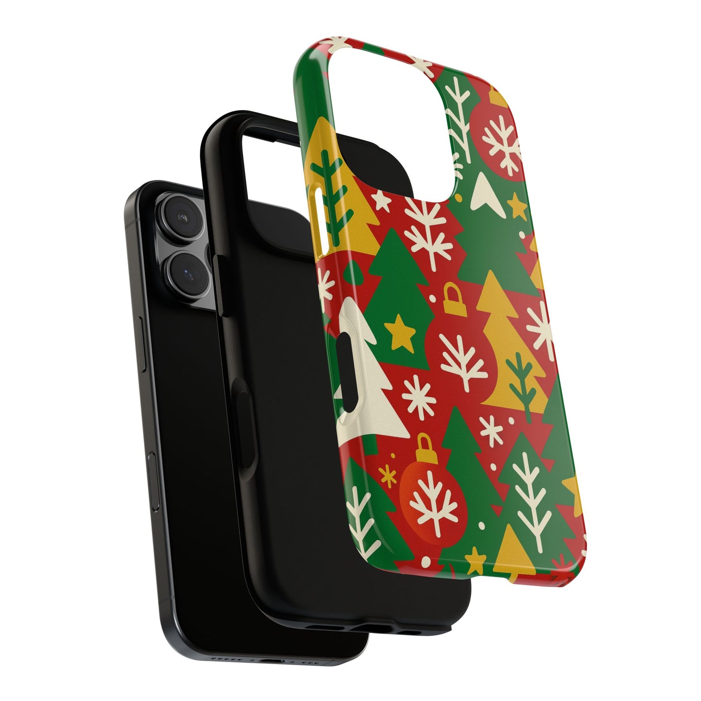 multicolour christmas tree 3d wrap phone case - fun festive holiday design for unique accessories compatible with iphone 13, 14, 15 & 16 - all models including pro, pro max & plus