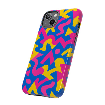 Vibrant Y2K Geometric Protective Phone Case with 3D Wrap Design for Unique Style Compatible with iPhone 13, 14, 15 & 16 – all models including Pro, Pro Max & Plus