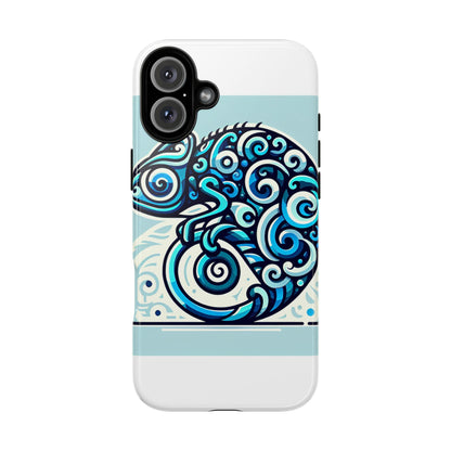 Vibrant 3D Wrap Protective Phone Case with Playful Chameleon Design in Blue – Unique Accessory for Self-Expression Compatible with iPhone 13, 14, 15 & 16 – all models including Pro, Pro Max & Plus