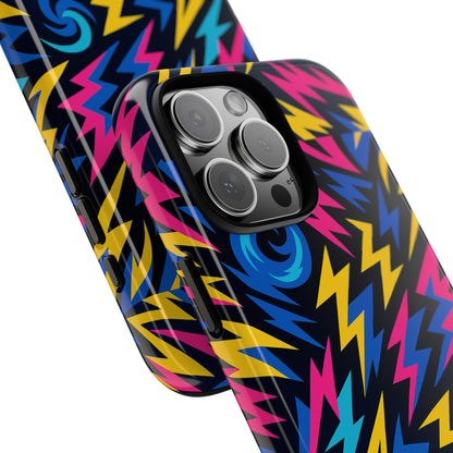 Vibrant Lightning Bolt Protective Phone Case with 3D Wrap Design for Trendy Aesthetic Accessories Compatible with iPhone 13, 14, 15 & 16 – all models including Pro, Pro Max & Plus
