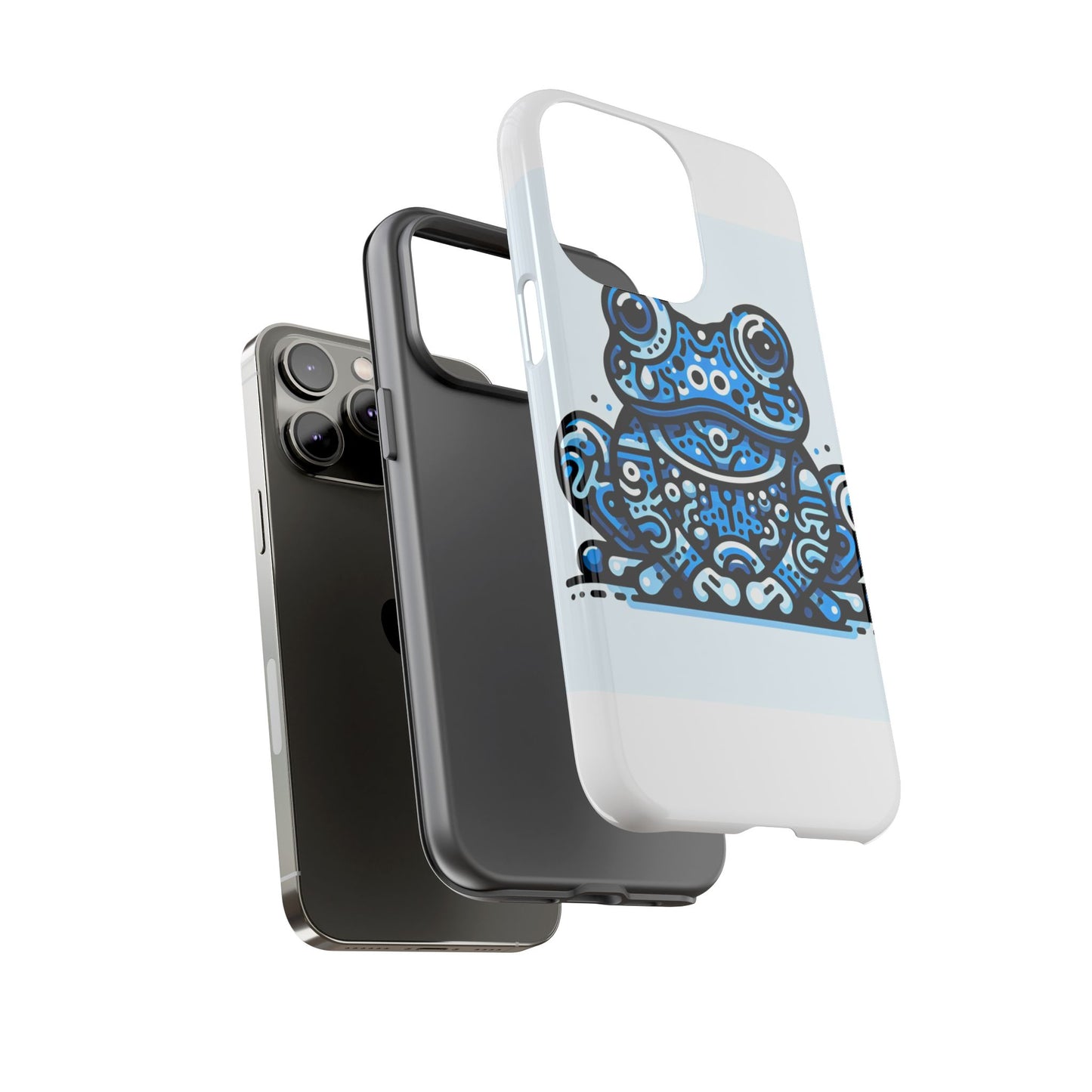 vibrant 3d blue animal print protective phone case for bold individuals – stylish protection compatible with iphone 13, 14, 15 & 16 – all models including pro, pro max & plus