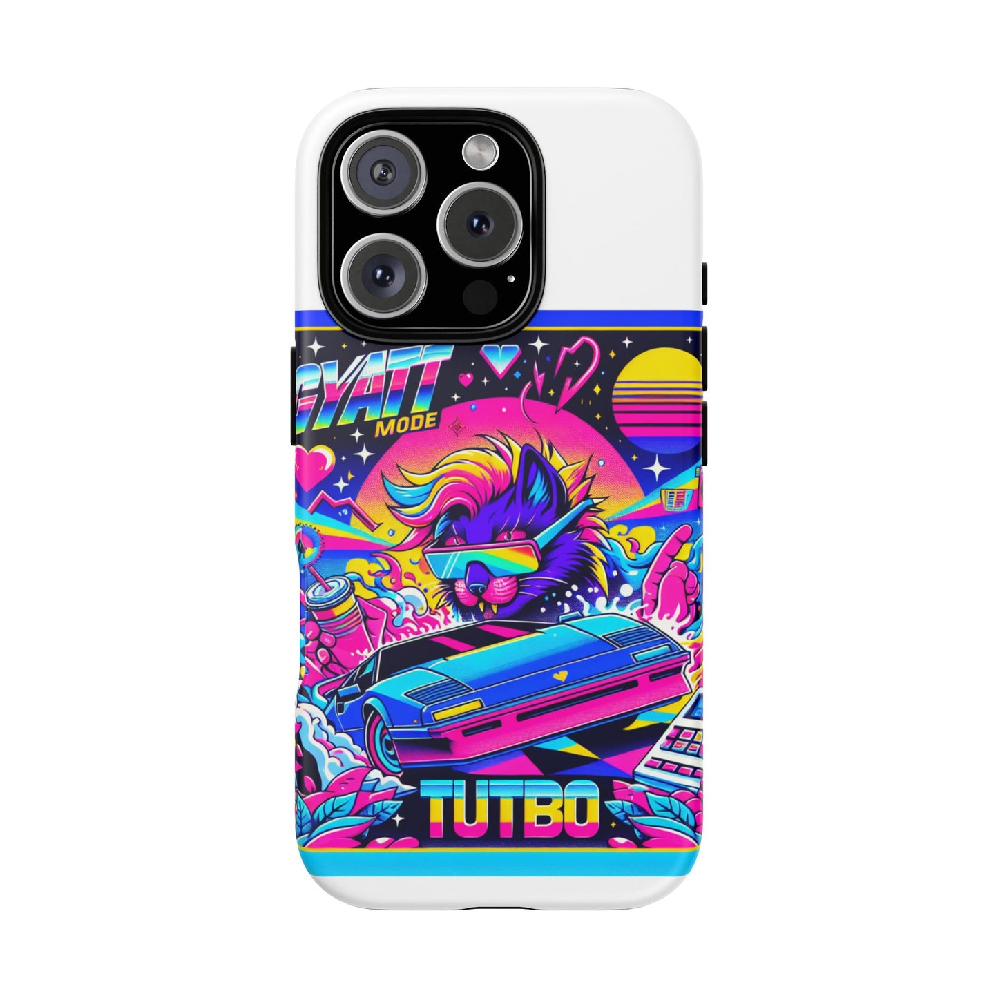gyatt mode turbo 3d wrap protective phone case for anime fans, durable tpu silicone, uv protected, shock absorption, glossy or matte finish, unique gift idea