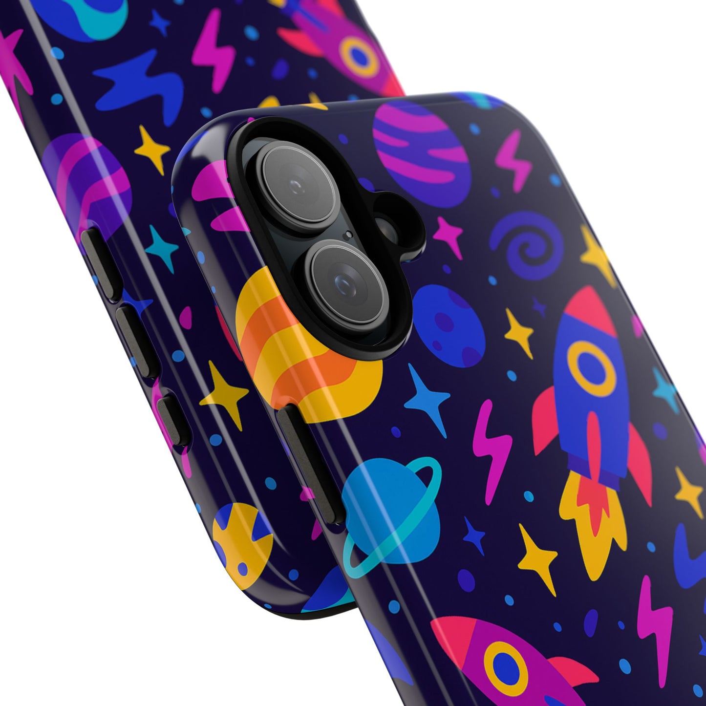 vibrant 3d wrap protective phone case with playful space theme for stylish self-expression compatible with iphone 13, 14, 15 & 16 – all models including pro, pro max & plus