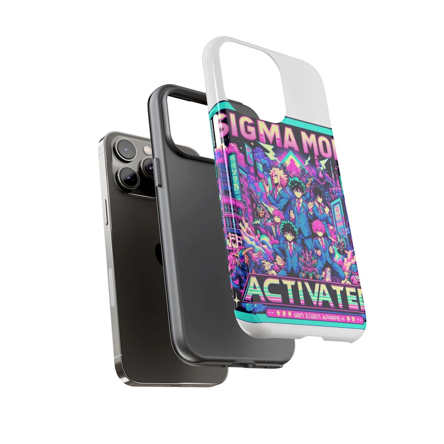 vibrant sigma mode activated protective phone case for anime lovers, 3d wrap design, durable tpu silicone, uv protected, stylish drop protection, gift for friends