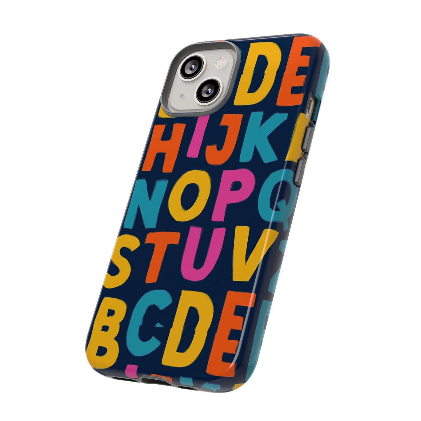 multicolour alphabet 3d wrap protective phone case for unique style and playful expression compatible with iphone 13, 14, 15 & 16 – all models including pro, pro max & plus