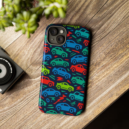 Vibrant Retro Automotive Design Protective Phone Case for Kids and Adults – Colourful 3D Wrap Style – Stylish Protection Compatible with iPhone 13, 14, 15 & 16 – All Models Including Pro, Pro Max & Plus