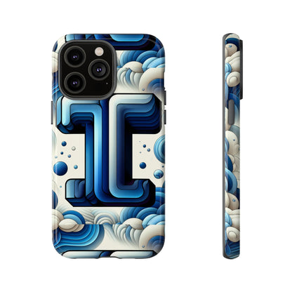 Blue Alphabet T Phone Case with 3D Wrap Design for Kids and Teens Shockproof TPU Cover with Vivid Colours and Anime-Inspired Graphics