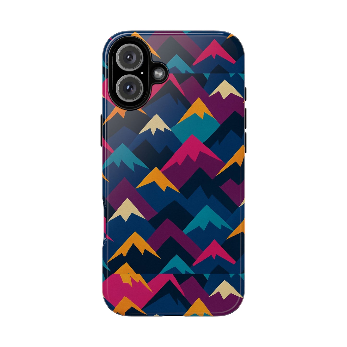 multicolour mountain geometric protective phone case – stylish accessory for unique self-expression compatible with iphone 13, 14, 15 & 16 – all models including pro, pro max & plus