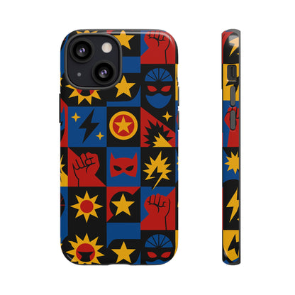 Vibrant Superhero Phone Case with Retro 3D Design for Stylish Protection Compatible with iPhone 13, 14, 15 & 16 – All Models Including Pro, Pro Max & Plus