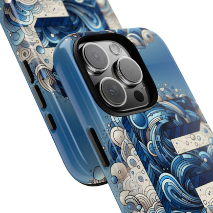 Blue Alphabet F Phone Case for iPhone and Android Durable Shockproof Cover with 3D Wrap Design and UV Protection