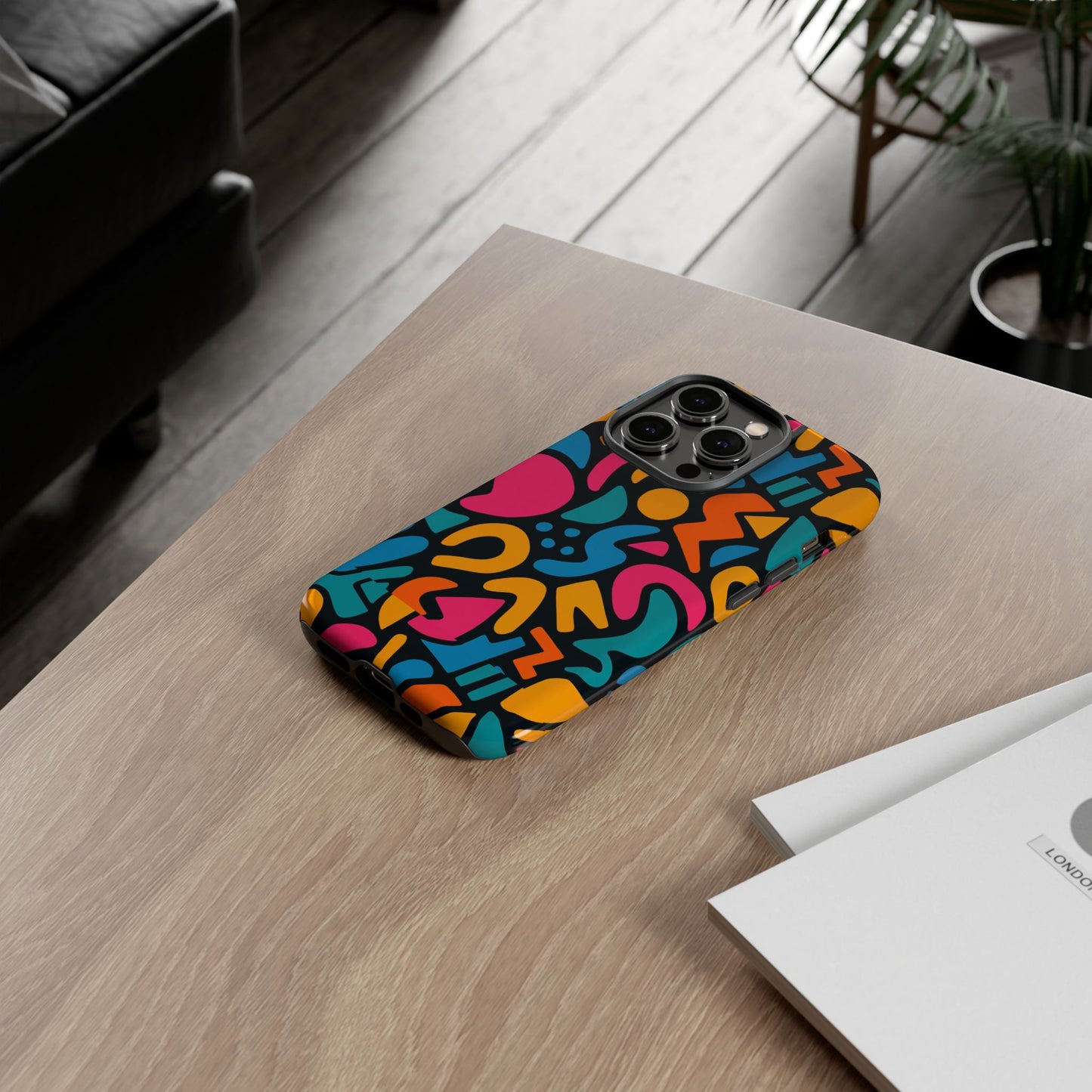 vibrant multicolour abstract 3d wrap phone case for stylish protection, unisex smartphone cover, compatible with iphone 13, 14, 15 & 16 – all models including pro, pro max & plus