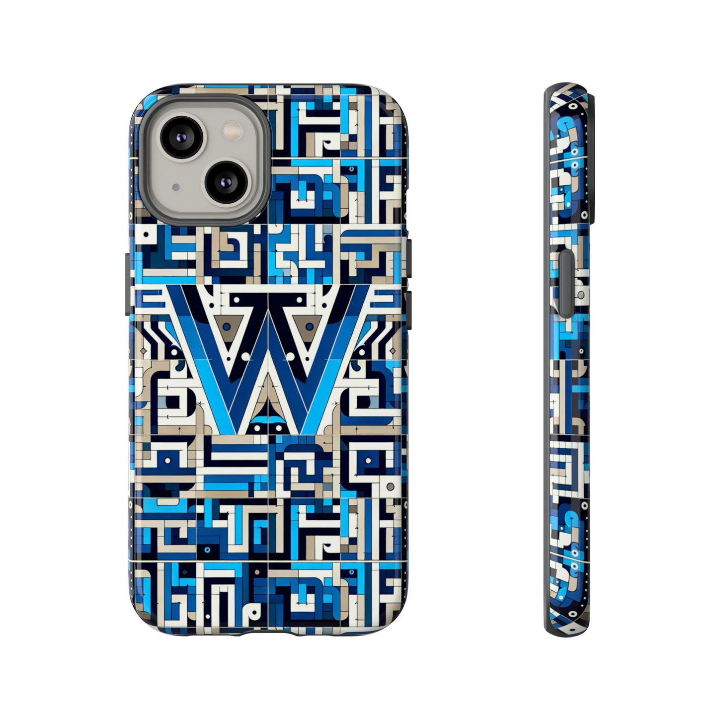 letter blue alphabet w phone case for smartphones durable shockproof protective cover with 3d wrap design for anime and comic style fans