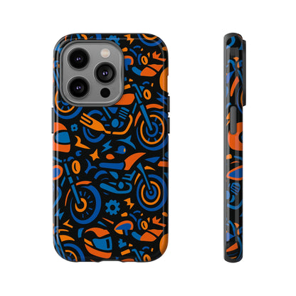 Vibrant Motorcycle Phone Case in Multicolour Design for Stylish Protection Compatible with iPhone 13, 14, 15 & 16 – All Models Including Pro, Pro Max & Plus