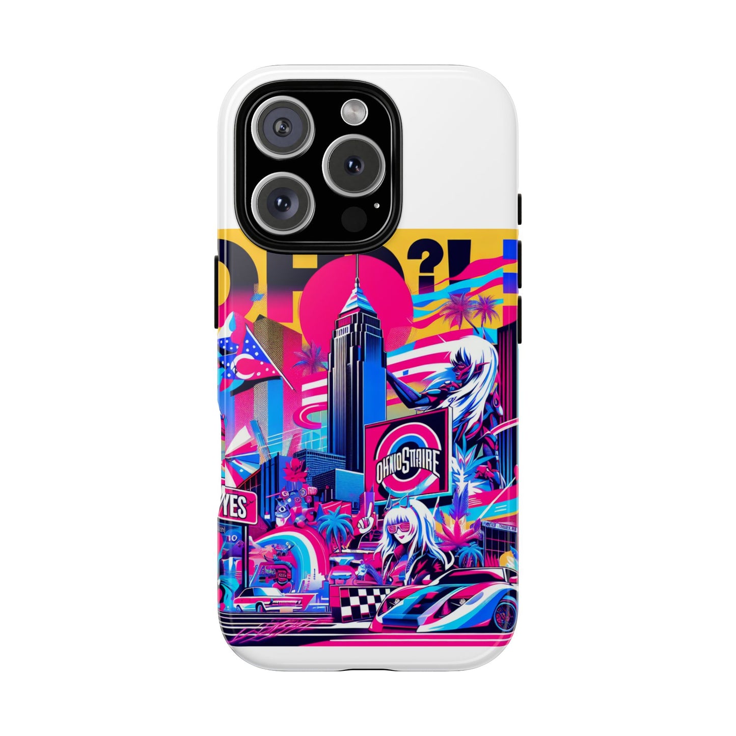 ohio more like oh-yes protective phone case for smartphones, 3d wrap design, uv protected, shock absorbing, ideal gift for anime and comic lovers