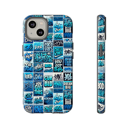Vibrant Blue 3D Wrap Protective Phone Case Featuring Retro Alphabet Design for Stylish Smartphone Protection Compatible with iPhone 13, 14, 15 & 16 – all models including Pro, Pro Max & Plus