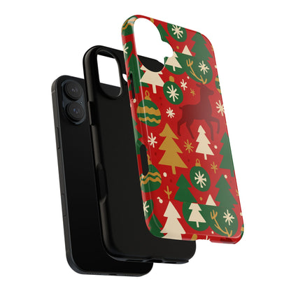 Vibrant Red Christmas Phone Case with Festive 3D Design for Stylish Protection Compatible with iPhone 13, 14, 15 & 16 – all models including Pro, Pro Max & Plus
