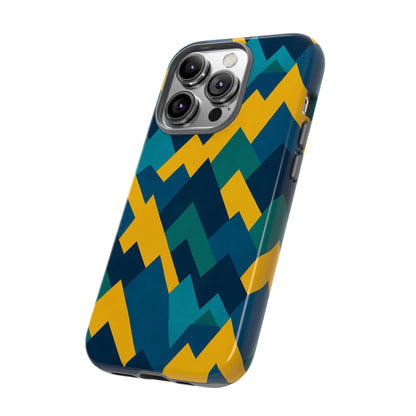 Vibrant Geometric Mountain Design Protective Phone Case for Unique Style and Durable Protection Compatible with iPhone 13, 14, 15 & 16 – all models including Pro, Pro Max & Plus