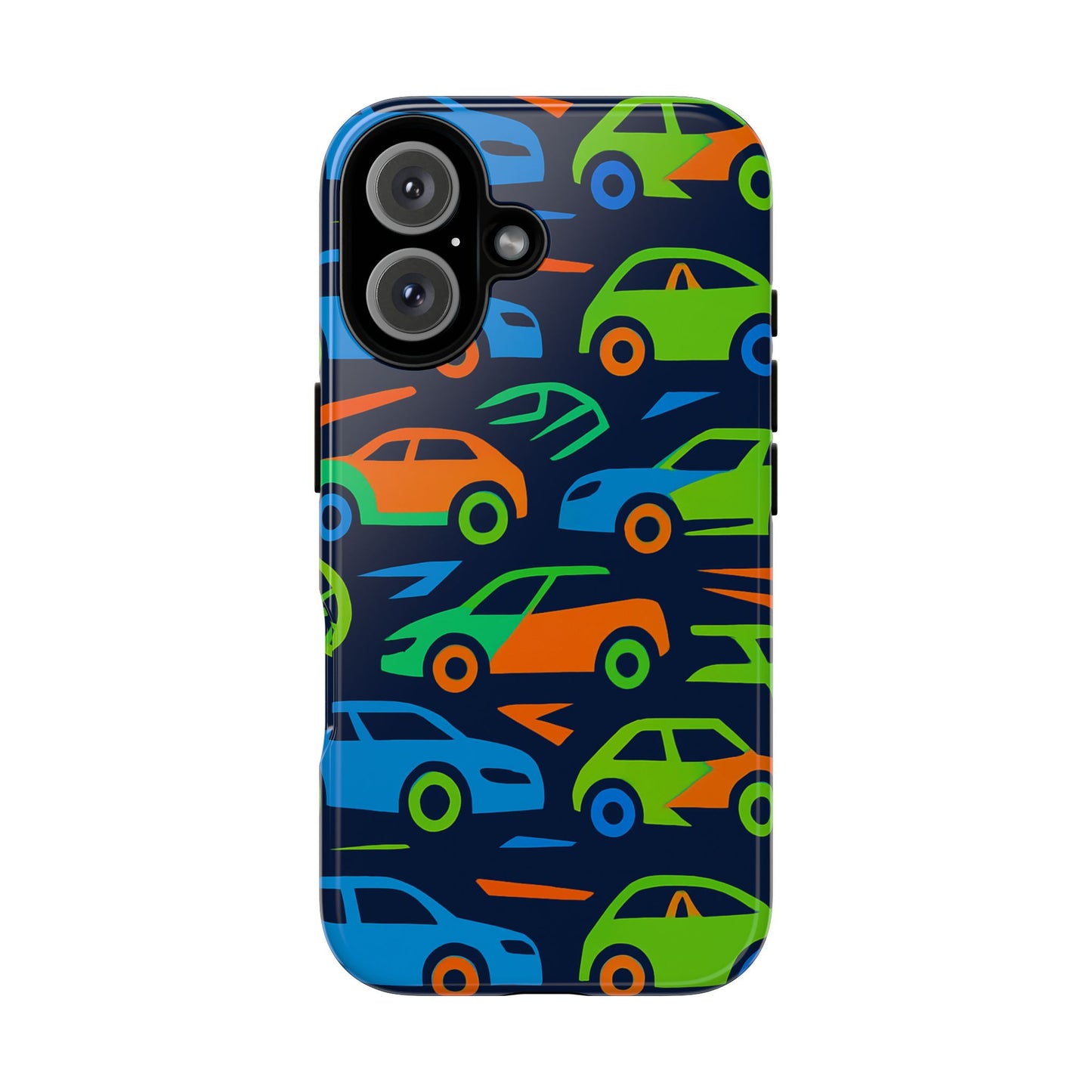 vibrant 3d car pattern protective phone case for expressive individuals stylish accessory compatible with iphone 13, 14, 15 & 16 – all models including pro, pro max & plus