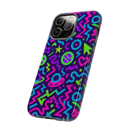 Vibrant Y2K Abstract Protective Phone Case with 3D Wrap Design for Bold Aesthetic Compatible with iPhone 13, 14, 15 & 16 – all models including Pro, Pro Max & Plus