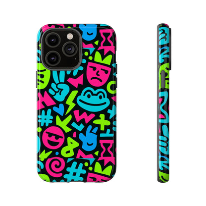 Vibrant Emoji Pattern Protective Phone Case Colourful 3D Design Stylish Protection for Unisex Smartphones Compatible with iPhone 13, 14, 15 & 16 – all models including Pro, Pro Max & Plus