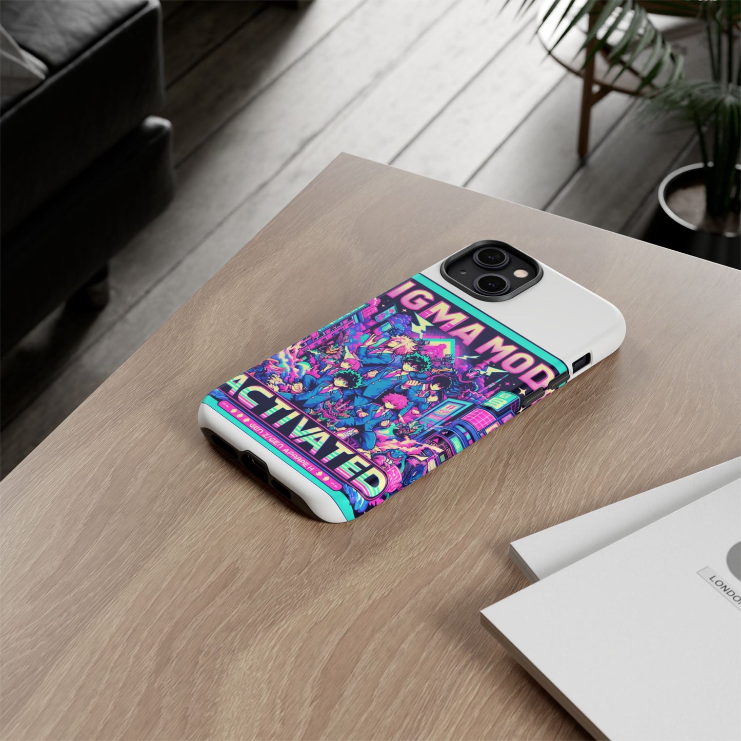 vibrant sigma mode activated protective phone case for anime lovers, 3d wrap design, durable tpu silicone, uv protected, stylish drop protection, gift for friends