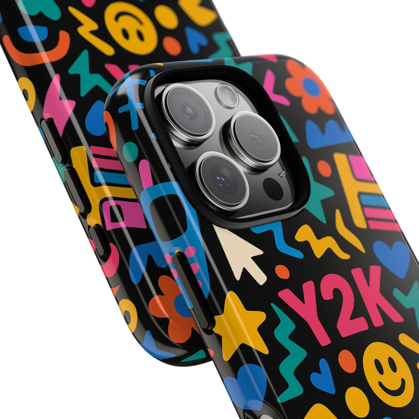 vibrant y2k design 3d wrap protective phone case for unique style and fashion accessory compatible with iphone 13, 14, 15 & 16 – all models including pro, pro max & plus