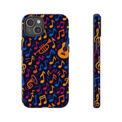 Multicolour Music Themed Protective Phone Case with 3D Design for Stylish Protection – Compatible with iPhone 13, 14, 15 & 16 – All Models Including Pro, Pro Max & Plus