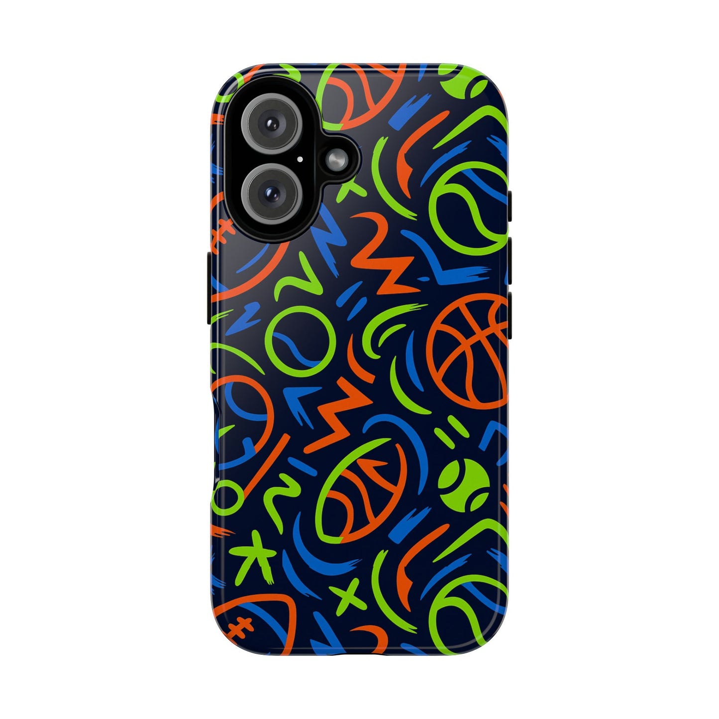 vibrant 3d wrap protective phone case with colourful sports design for unique style and expression compatible with iphone 13, 14, 15 & 16 – all models including pro, pro max & plus