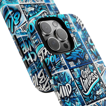 Blue Pattern Image 27 Phone Case for Mobile Phones Shockproof Protective Cover with 3D Wrap Design Anime Comic Style for Men Women and Teenagers