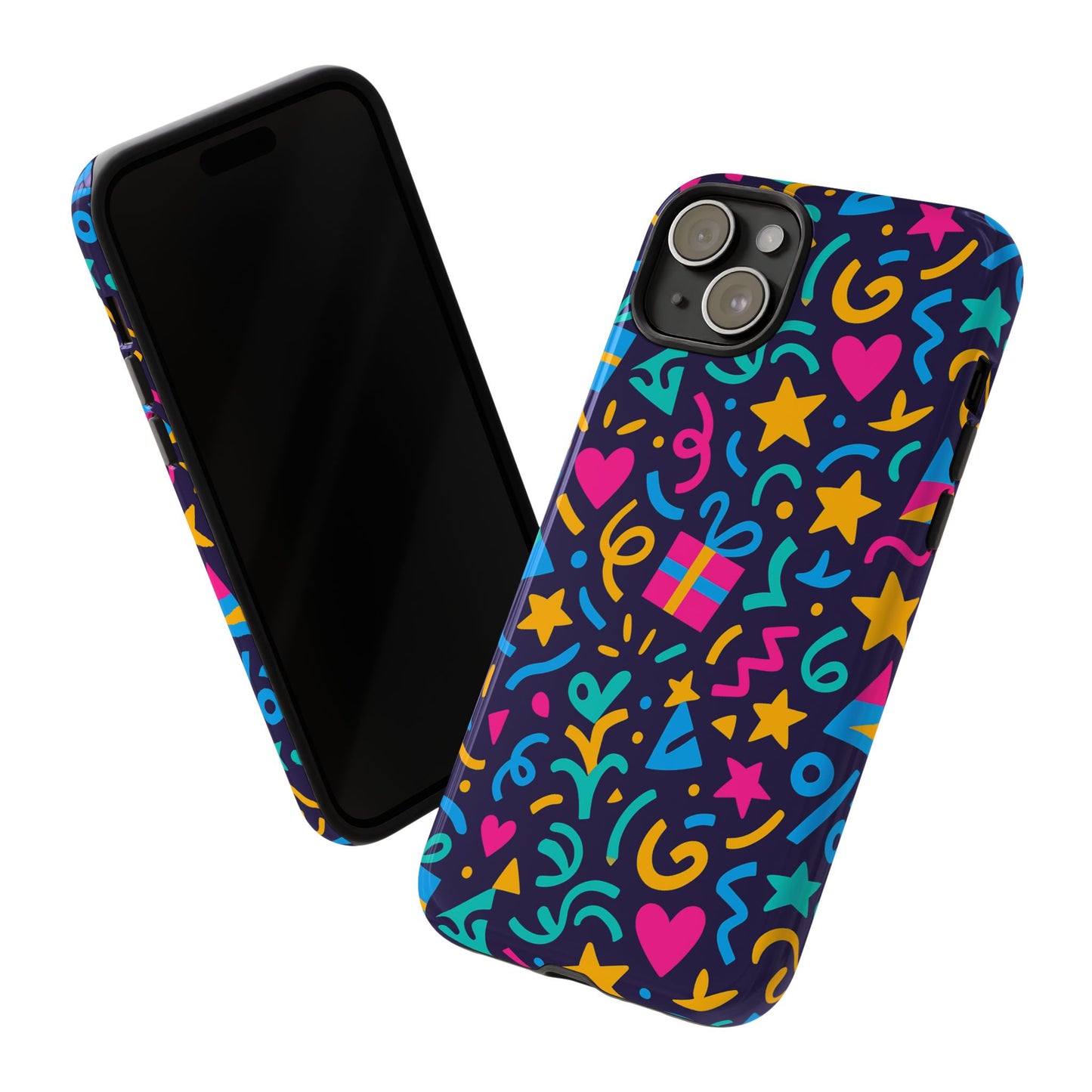 vibrant multicolour retro phone case with fun 3d design for stylish protection and unique expression compatible with iphone 13, 14, 15 & 16 – all models including pro, pro max & plus