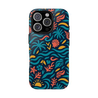 Vibrant Tropical Pattern Phone Case with 3D Design for Stylish Protection Compatible with iPhone 13, 14, 15 & 16 – all models including Pro, Pro Max & Plus