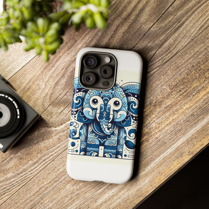 Vibrant 3D Elephant Print Protective Phone Case with Colourful Graphic Design – Stylish Accessory Compatible with iPhone 13, 14, 15 & 16 – all models including Pro, Pro Max & Plus