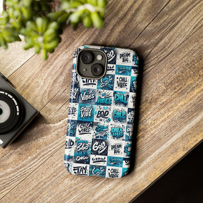 Vibrant 3D Wrap Phone Case in Blue with Playful Retro Design for Stylish Protection Compatible with iPhone 13, 14, 15 & 16 – all models including Pro, Pro Max & Plus